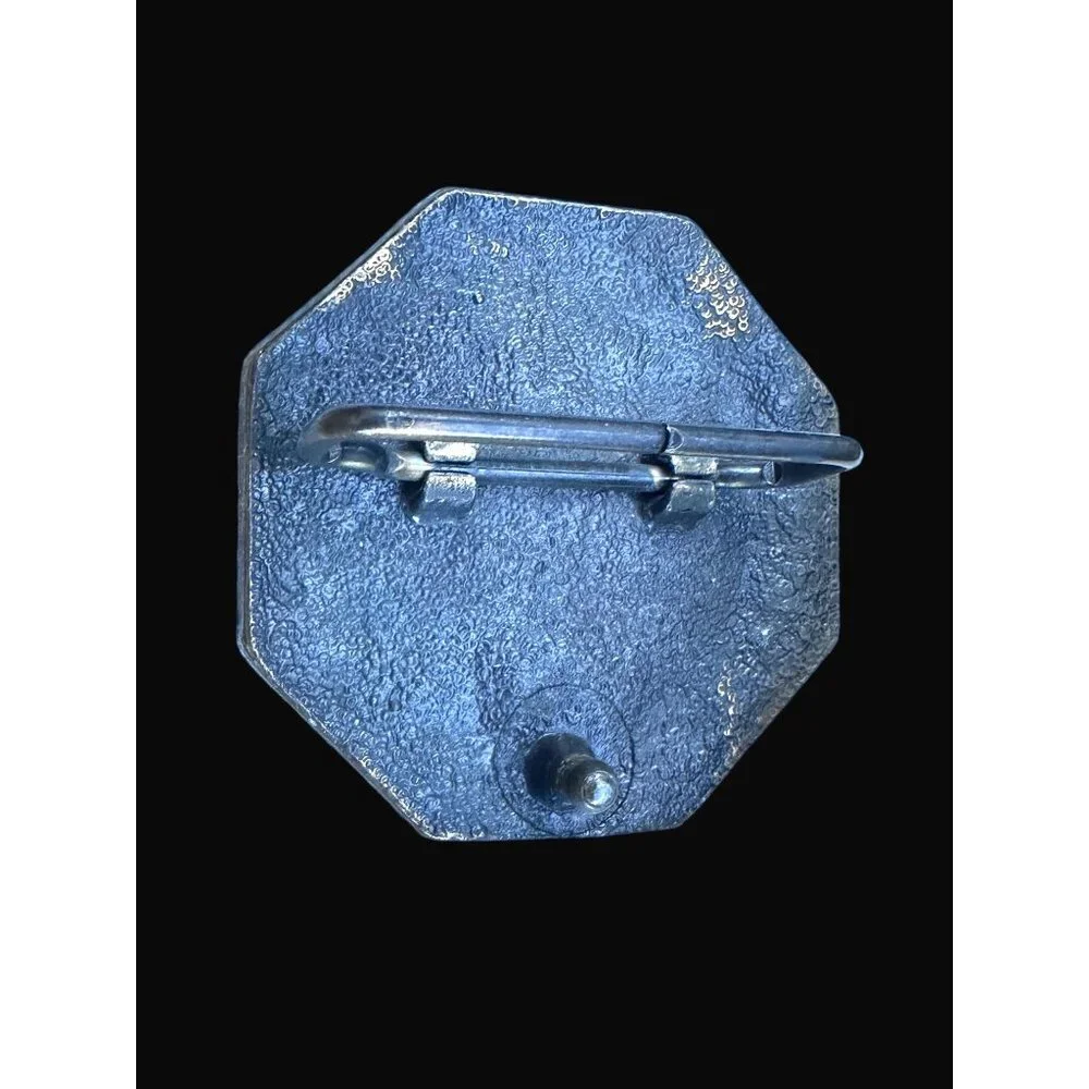 CB radio‎ nut Hexagonal Belt Buckle With Lightning Bolt Design Vintage